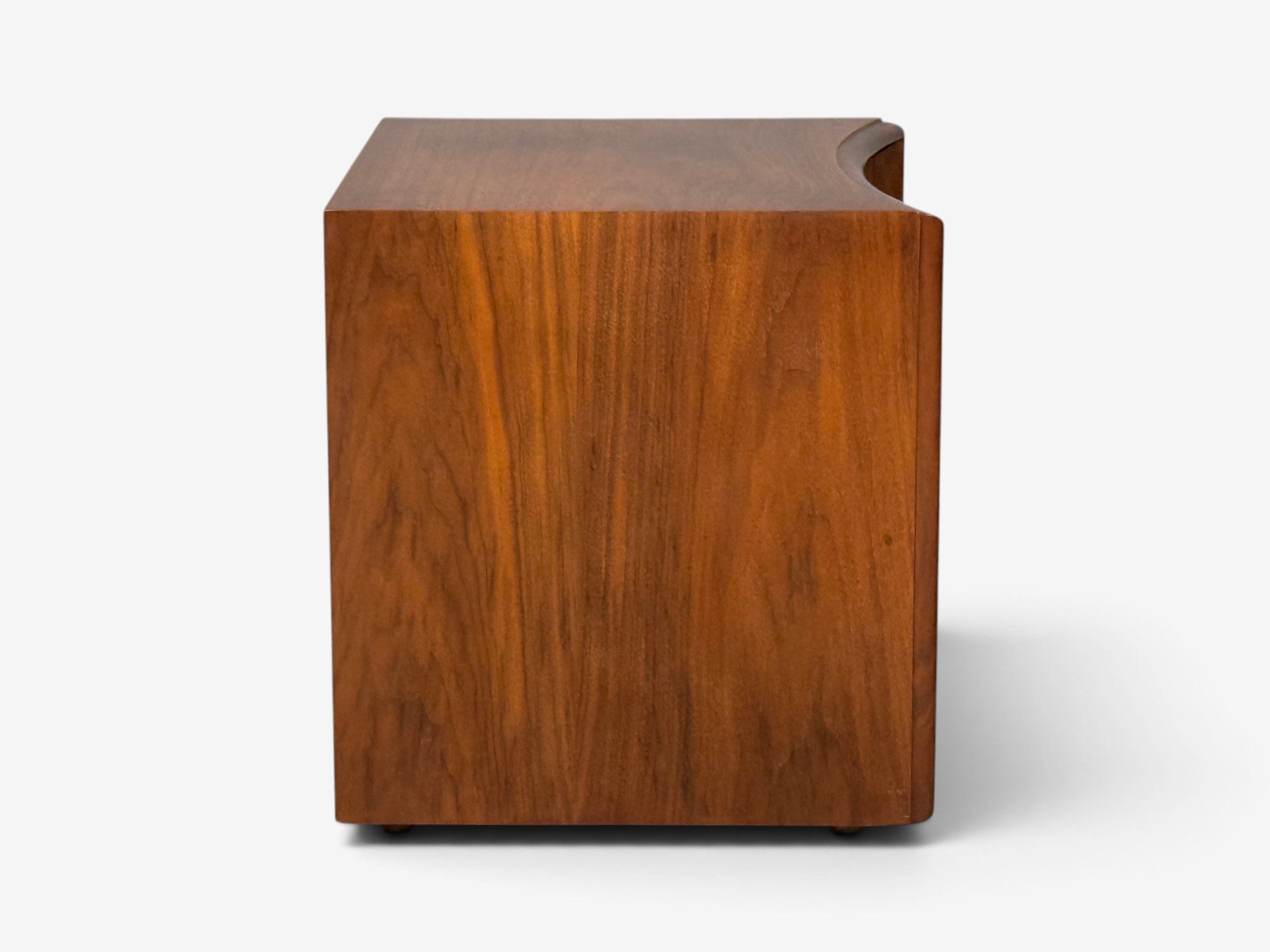Paul Frankl, John Stuart, Concave Nightstands, Walnut, Brass, USA, 1950s