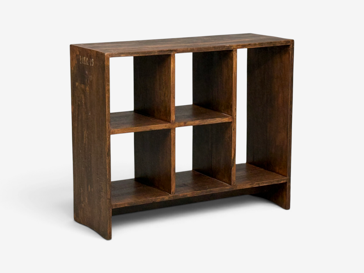Pierre Jeanneret, 5-Hole File Rack or Bookcase, Teak, Chandigarh, 1960s