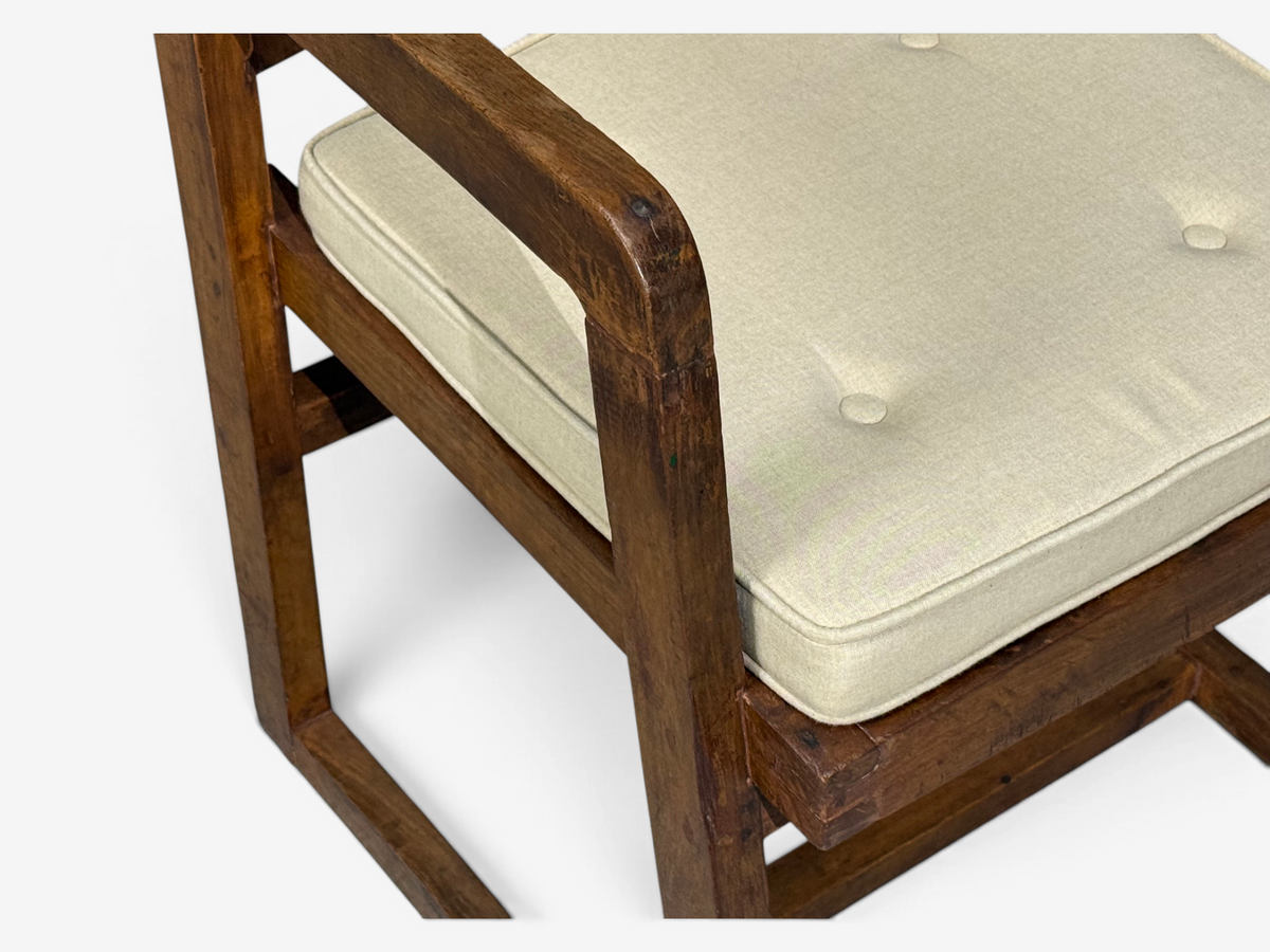 Pierre Jeanneret, 'Box' Armchair, Teak, Cane, Chandigarh, India, 1960s