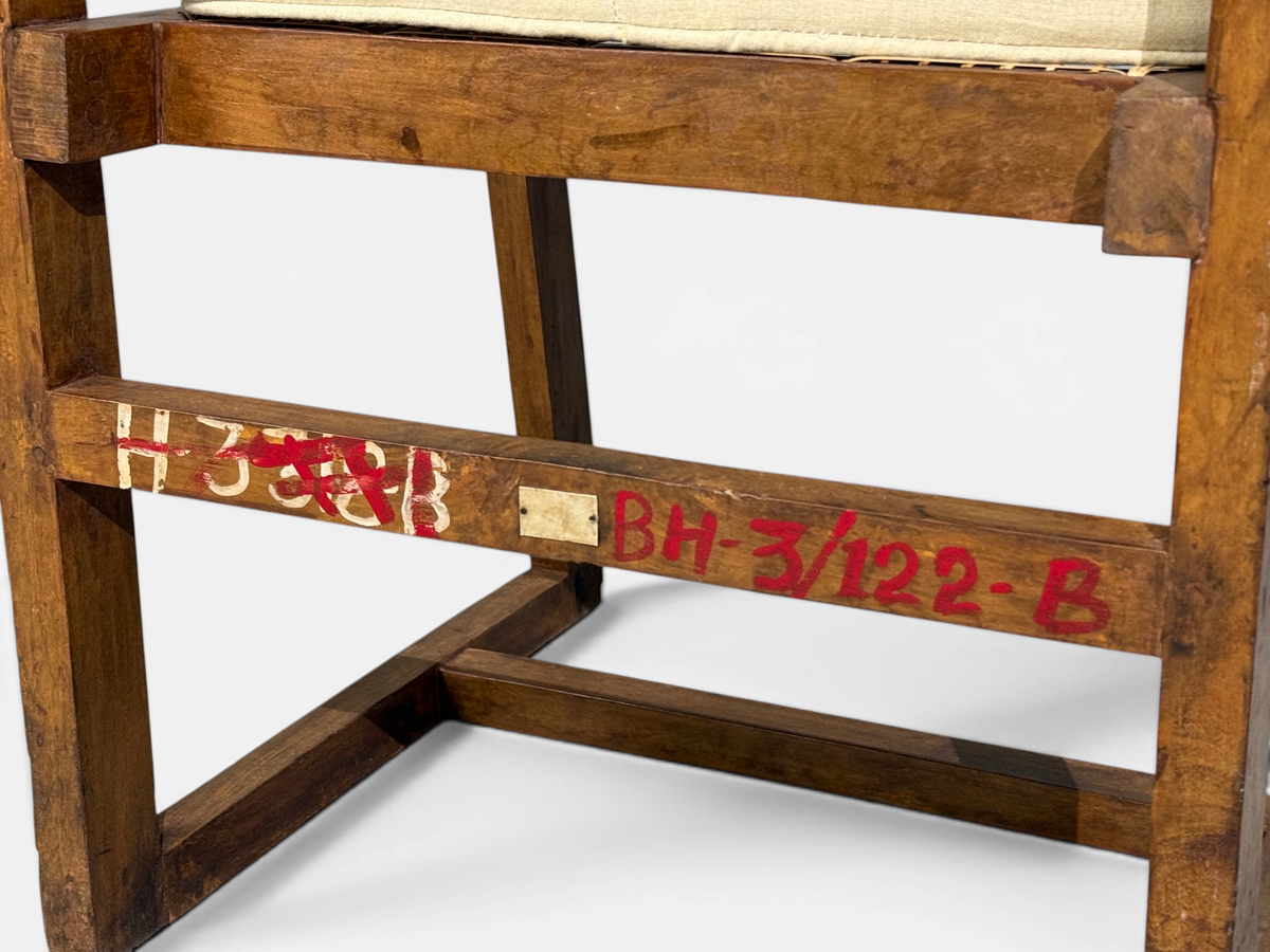 Pierre Jeanneret, 'Box' Armchair, Teak, Cane, Chandigarh, India, 1960s