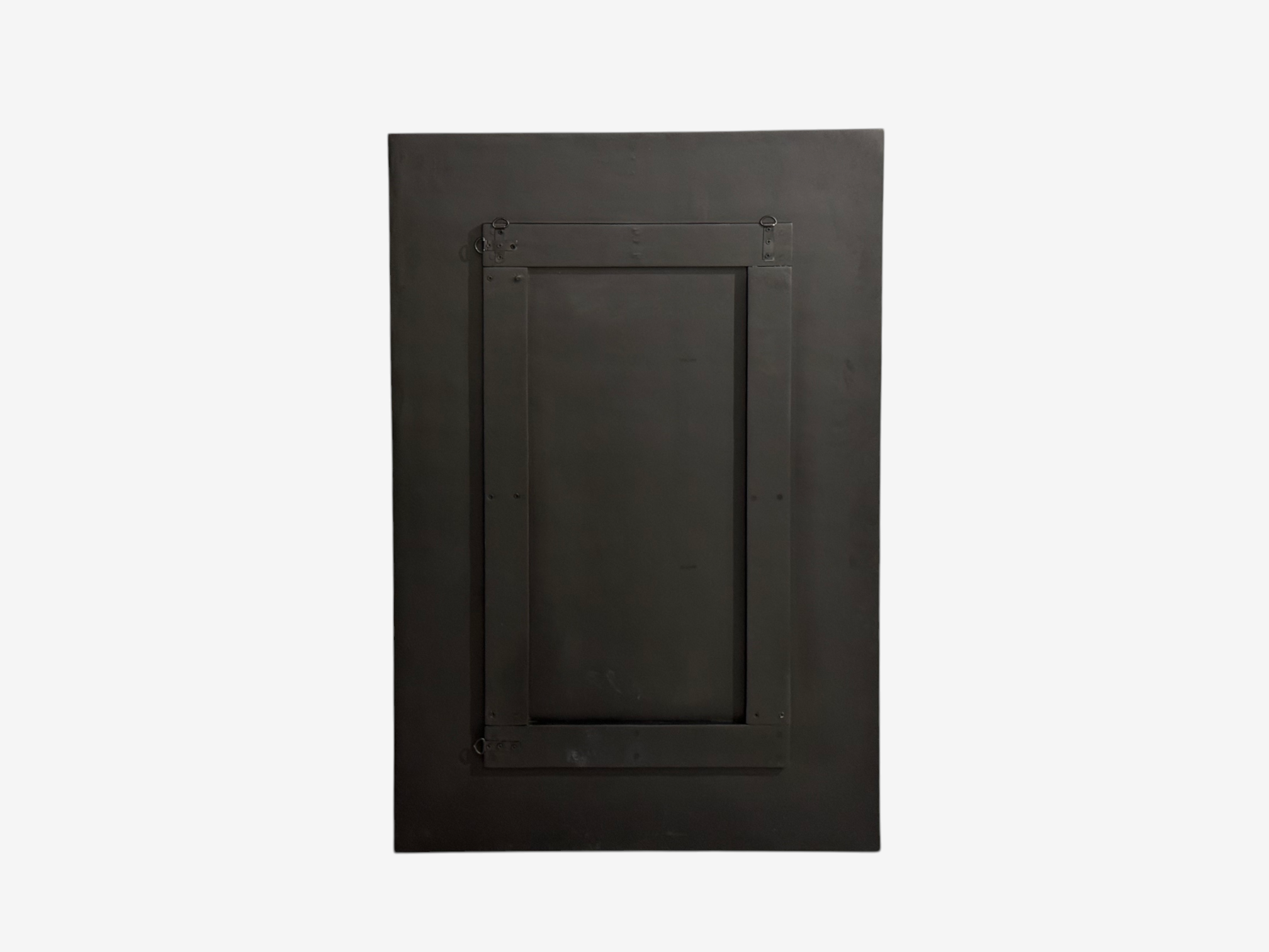Baroque Style, Rectangular Silver Wall Mirror, Eglomise Glass, Stained Wood