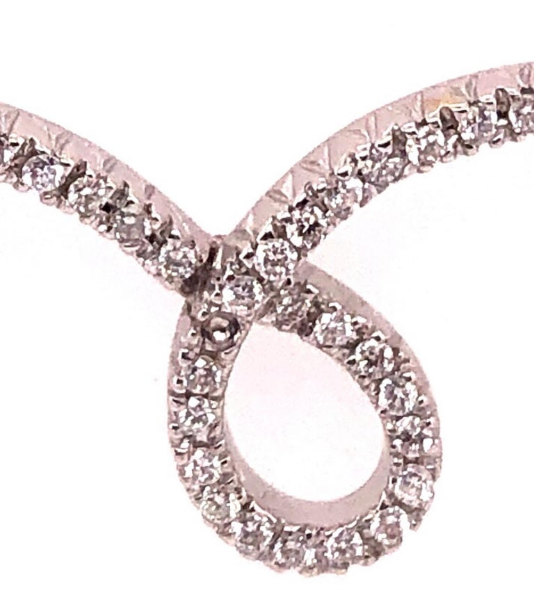 18 Karat White Gold and Diamond Swirl Necklace by H2 at Hammerman