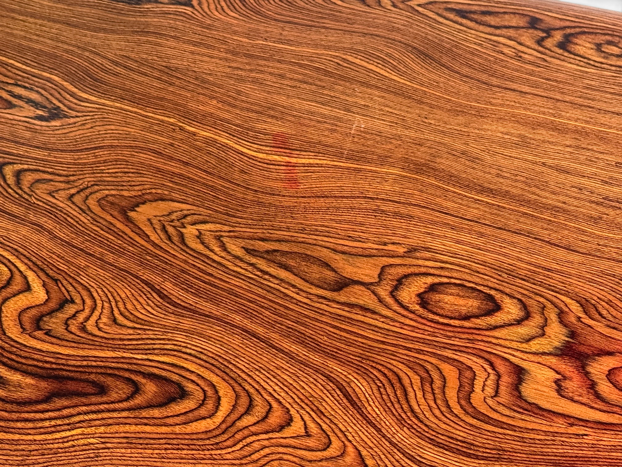 Peter Protzman, Unique Writing Desk, Zebrawood, Chrome, USA, 1970s