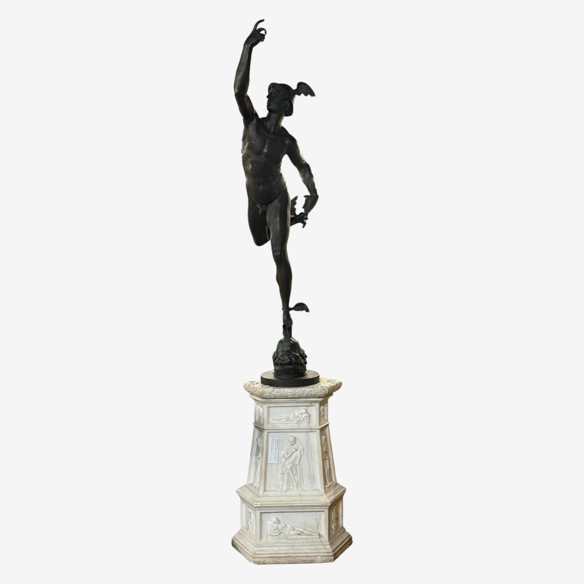 French Artist, Life-Size Statue of Hermes, Bronze, France, 18th Century