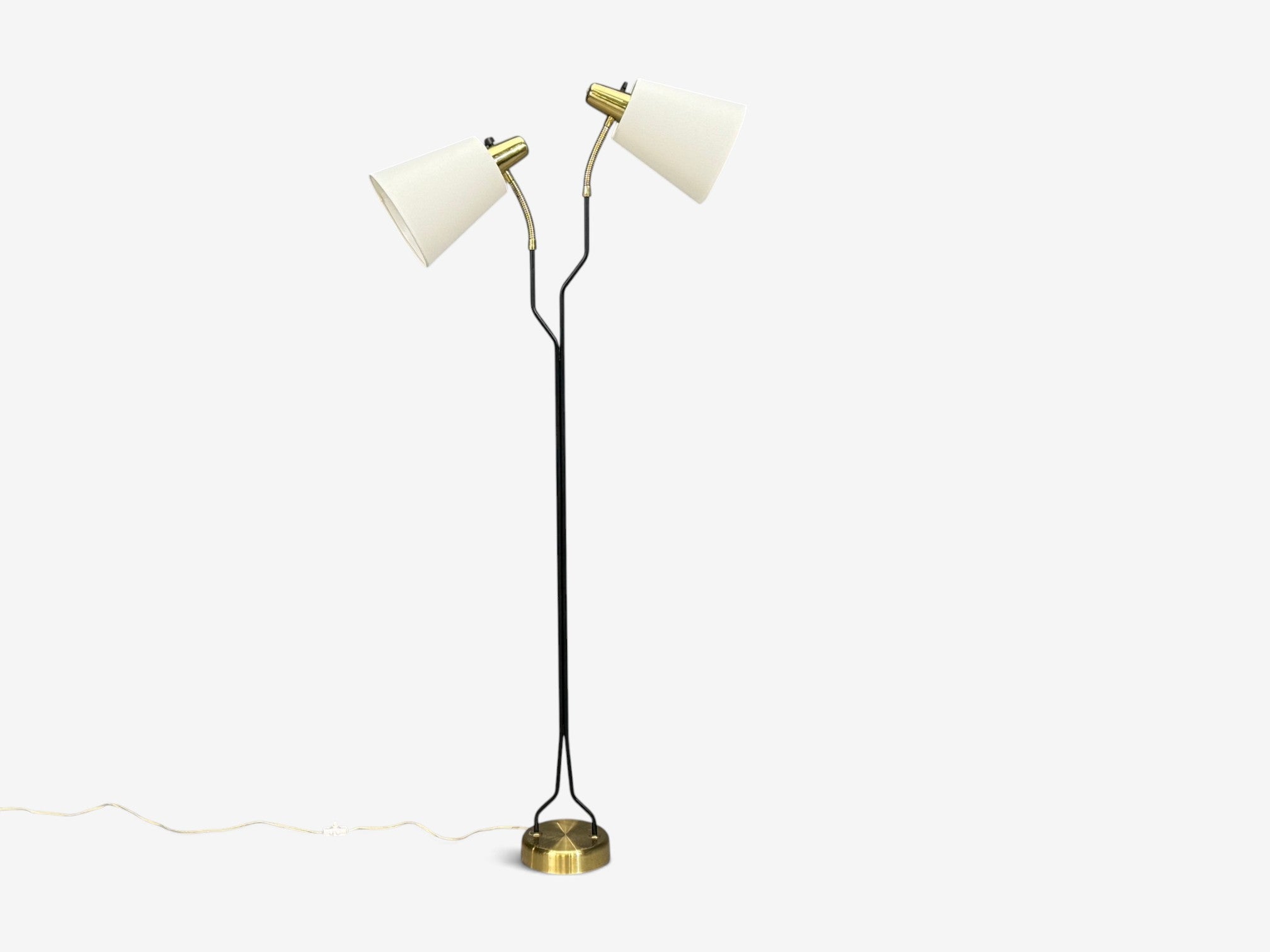 Eskilstuna Elektrofabrik, Floor Lamp, Laqcuered Metal, Brass, Sweden, 1950s