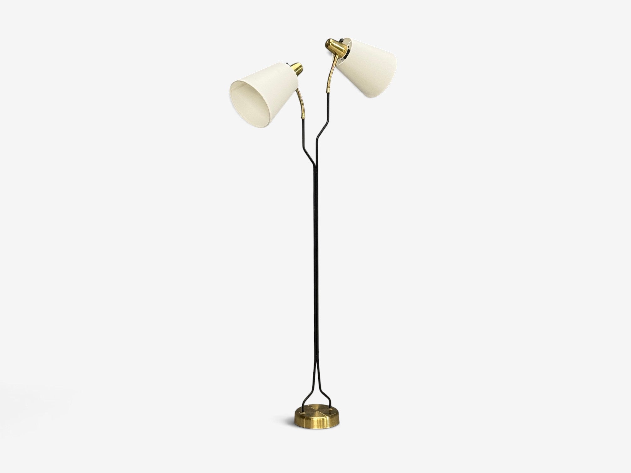 Eskilstuna Elektrofabrik, Floor Lamp, Laqcuered Metal, Brass, Sweden, 1950s