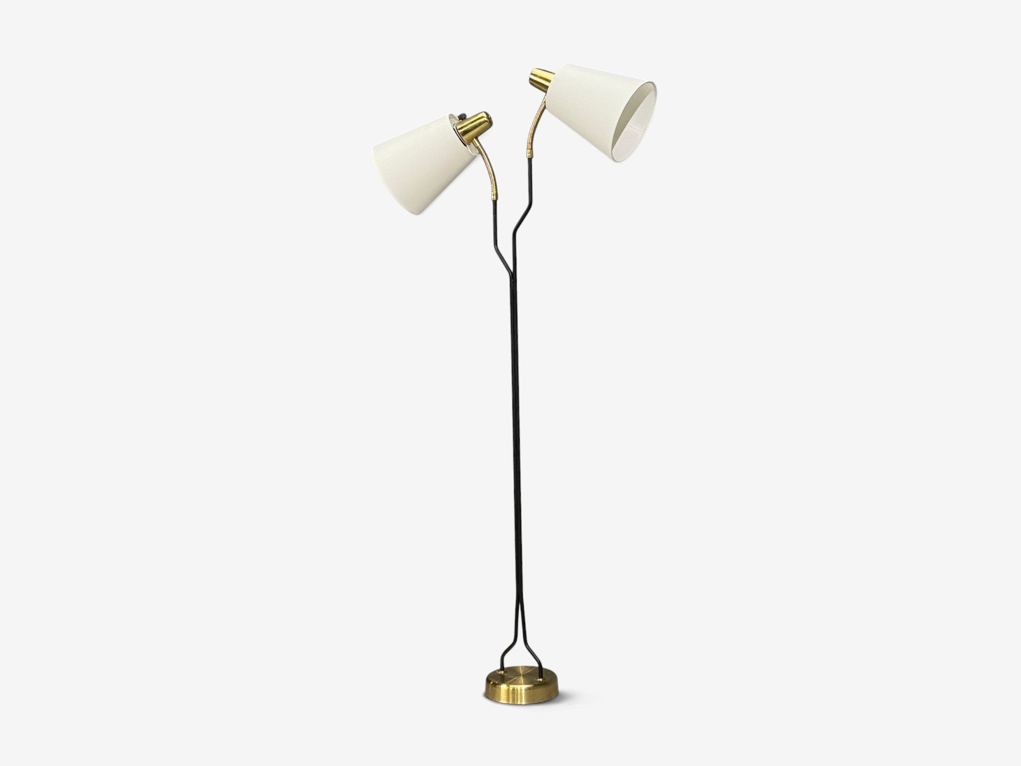Eskilstuna Elektrofabrik, Floor Lamp, Laqcuered Metal, Brass, Sweden, 1950s
