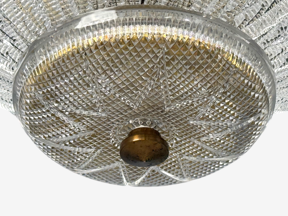Carl Fagerlund, Tulip Chandelier, Molded Glass, Brass, Sweden, 1960s