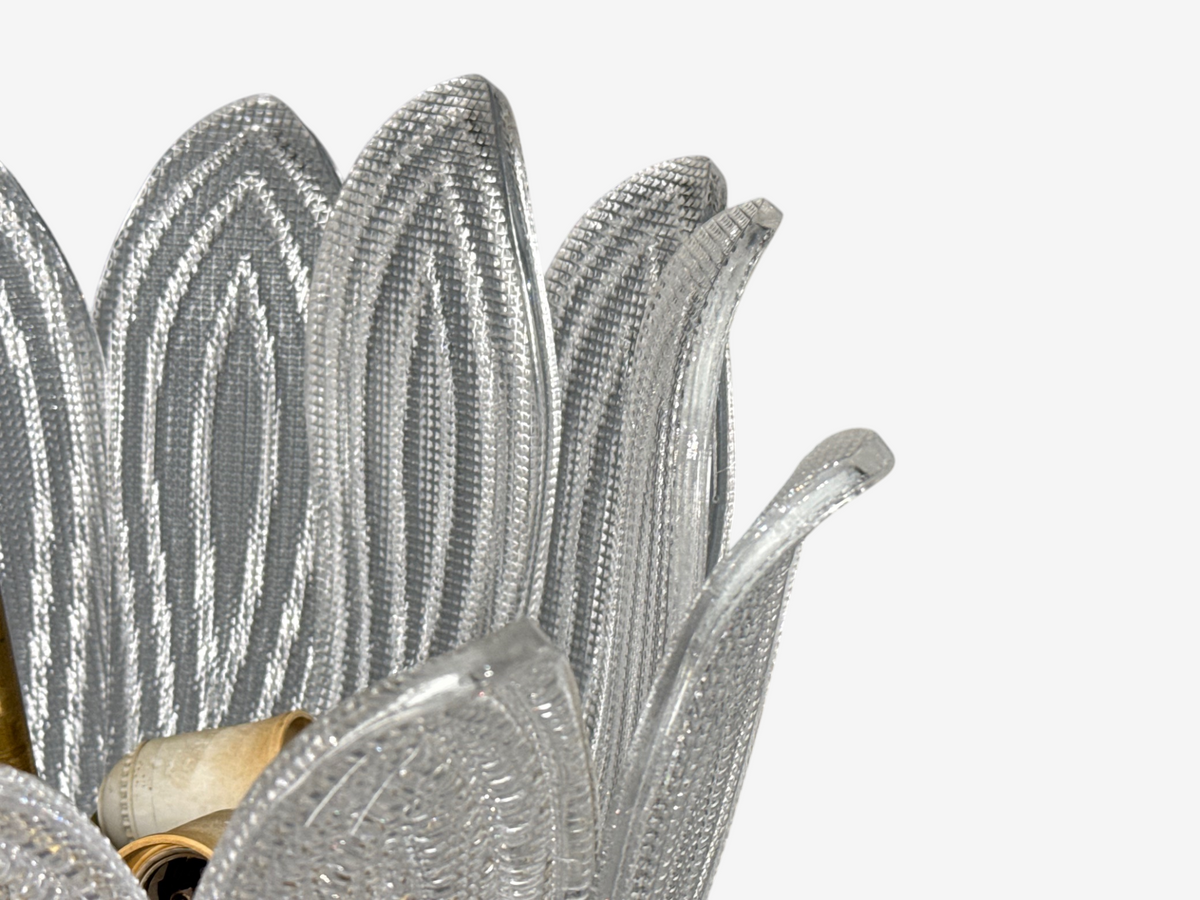 Carl Fagerlund, Tulip Chandelier, Molded Glass, Brass, Sweden, 1960s