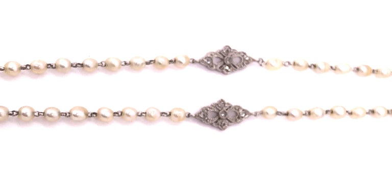 Briolette Diamond Tiffany & Co. Beaded Pearl Necklace With Diamonds