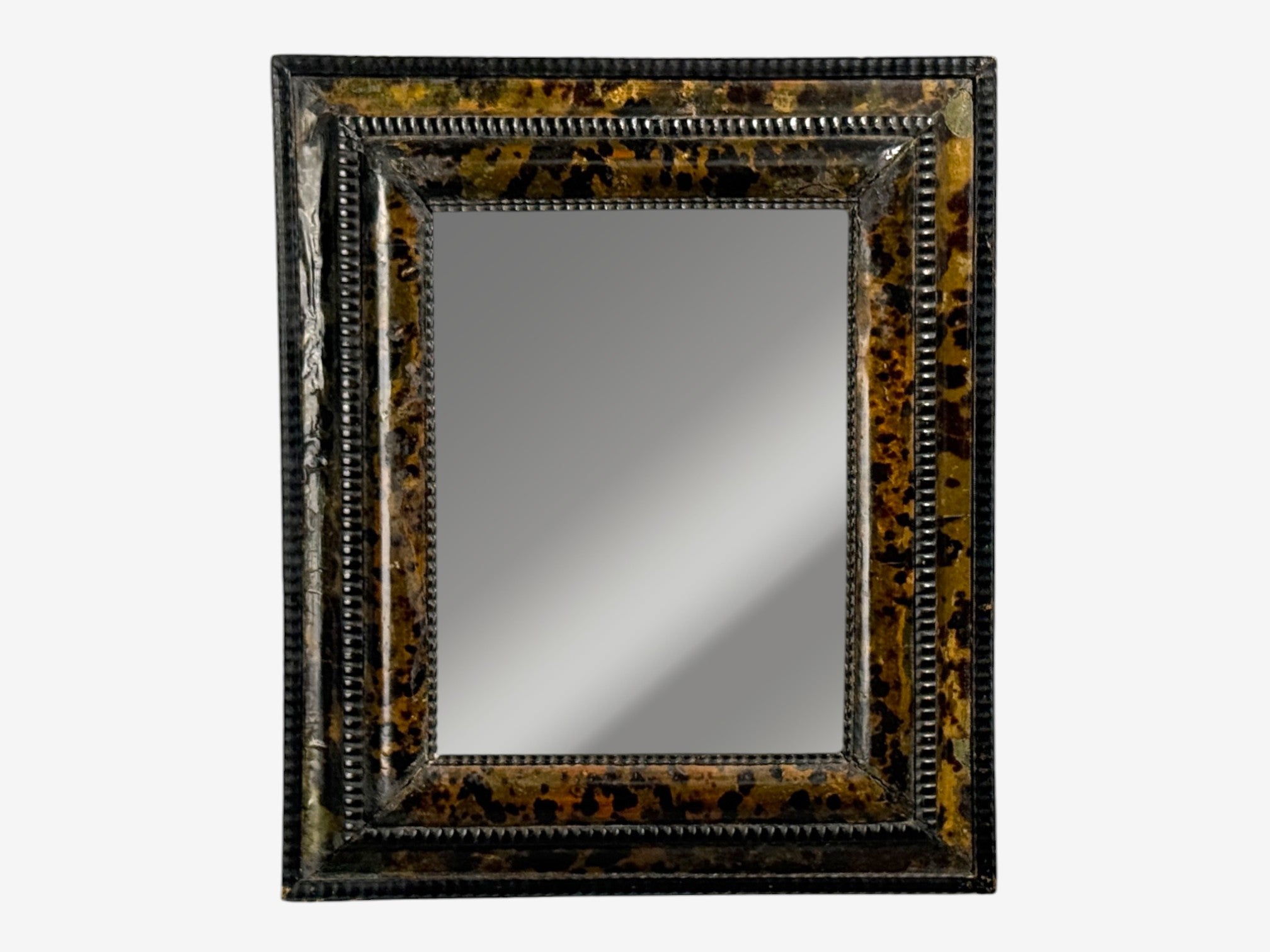 Dutch Ripple Frame, Mirror or Picture Frame, Tortoise, Ebonized Wood, 18th c.