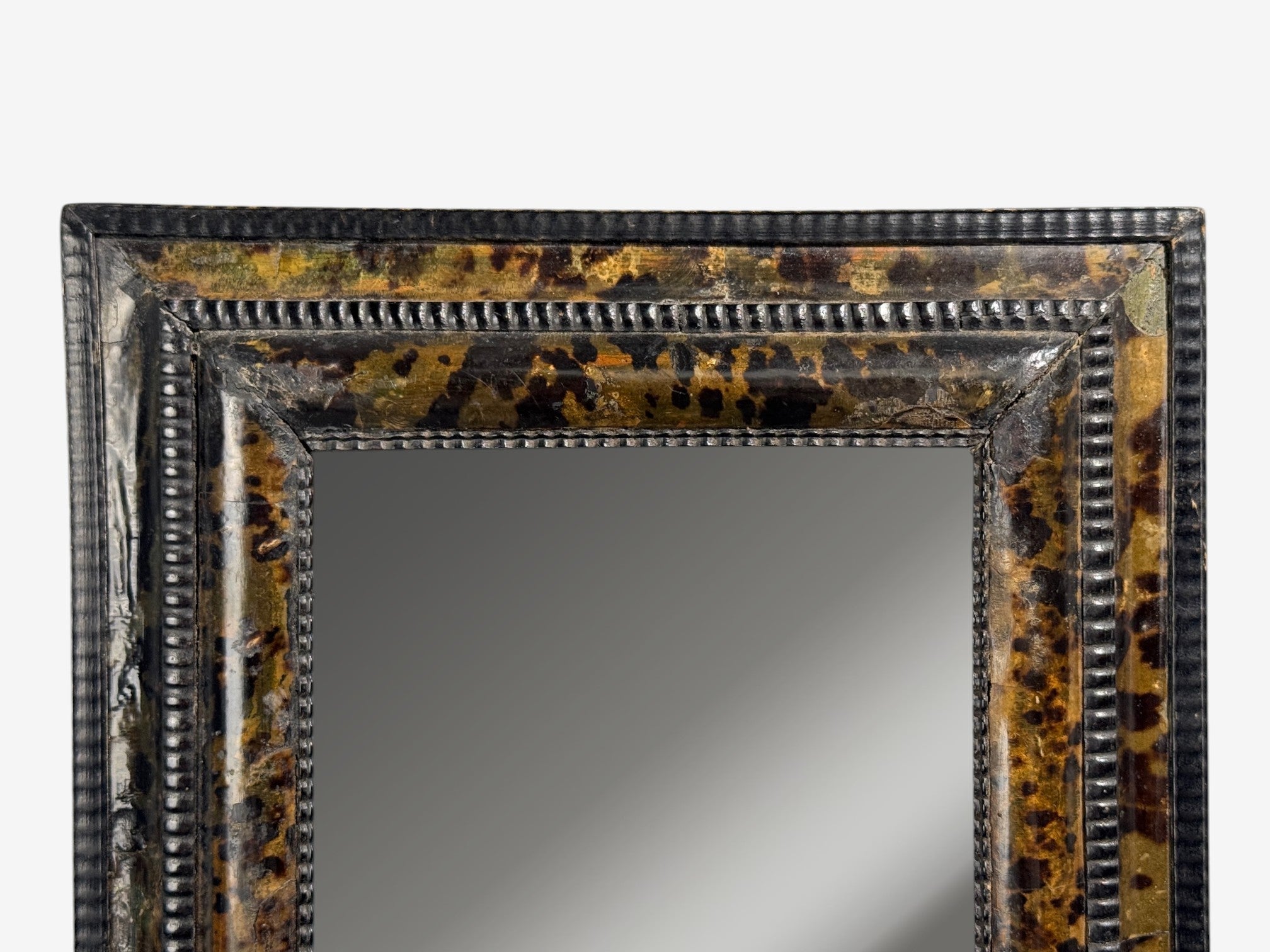 Dutch Ripple Frame, Mirror or Picture Frame, Tortoise, Ebonized Wood, 18th c.