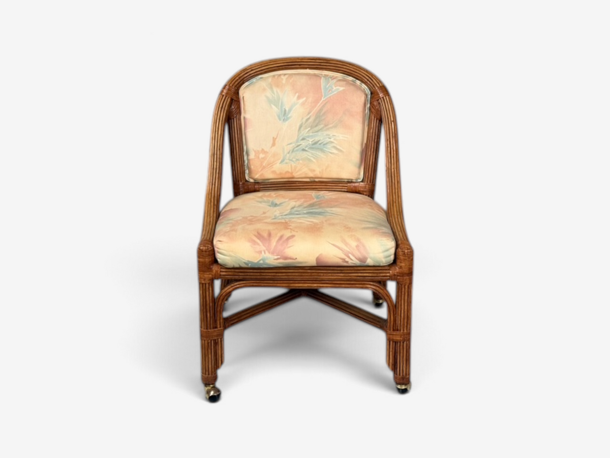 Henry Link, Dining Table and Four Chairs, Bamboo, Fabric, Philippines, 1980s