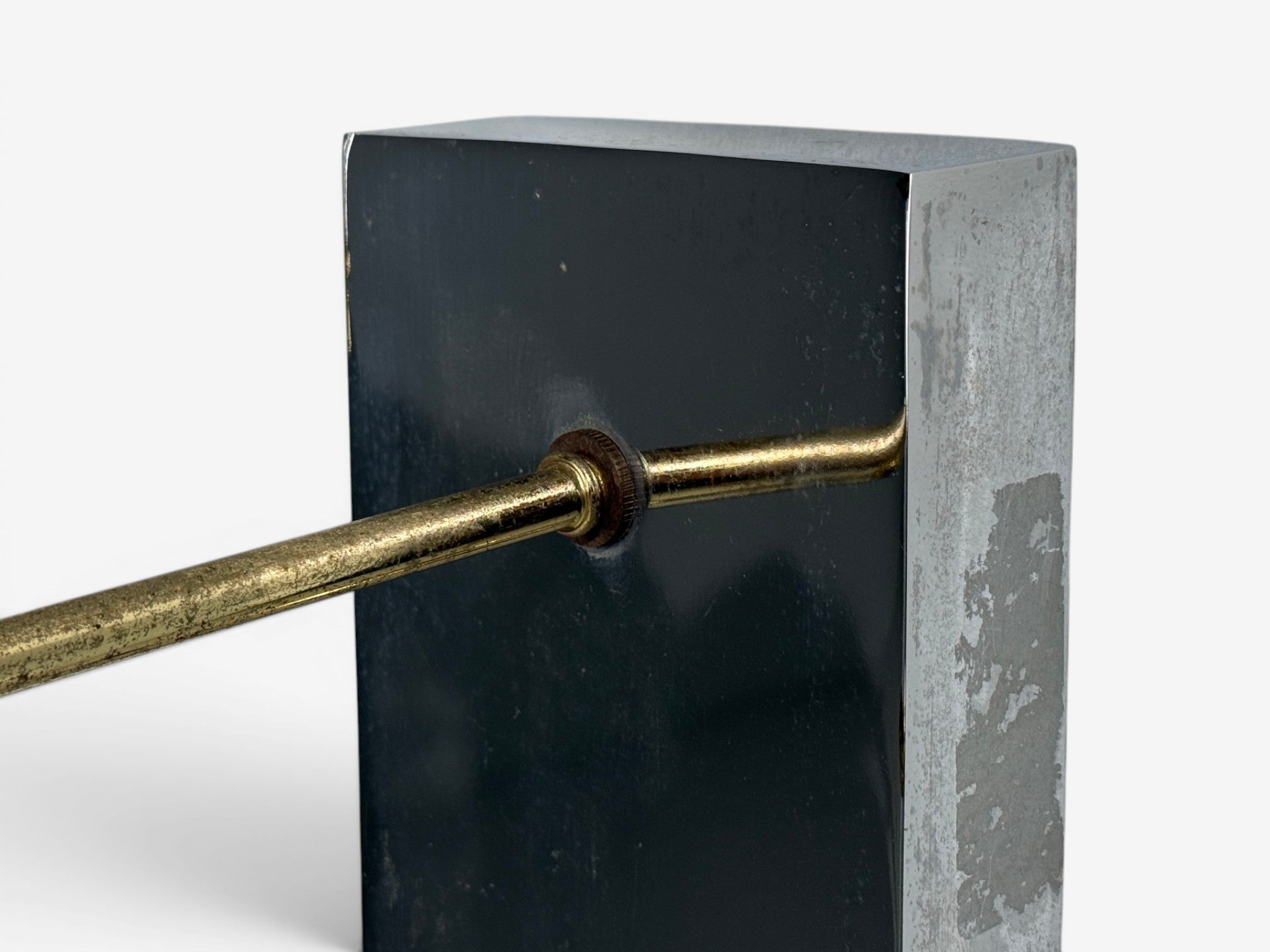 Tommi Parzinger, Large Wall Sconces, Chromed Steel, Brass, Fabric, USA, 1950s