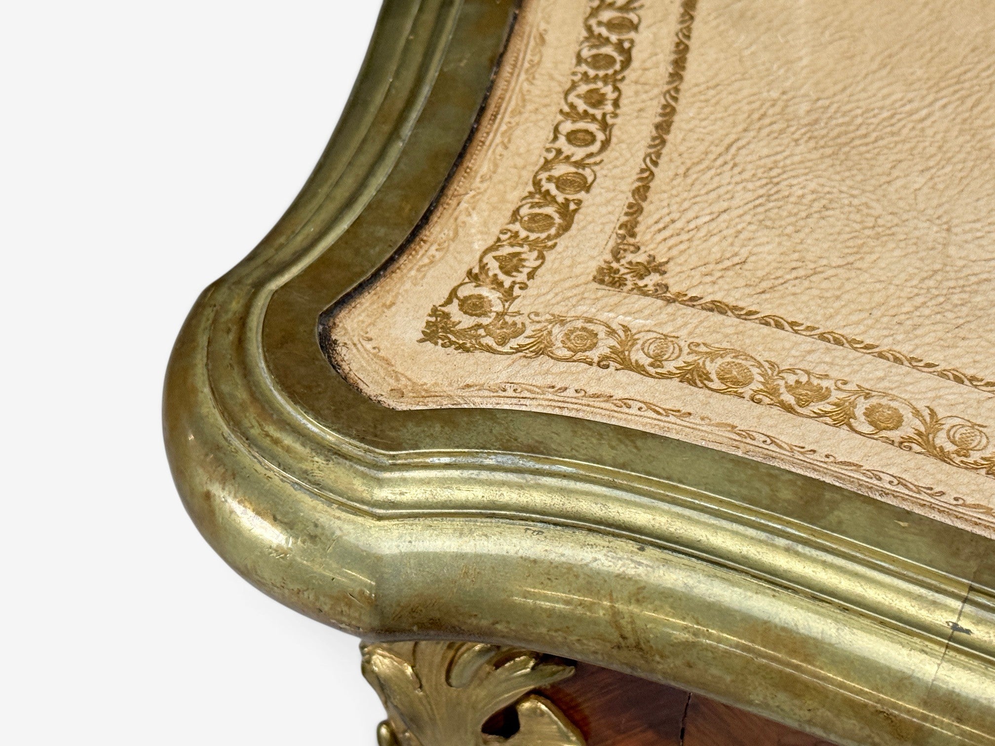 Louis XV Style, Executive Desk, Marquetry, Leather, Bronze, France, 19th/20th c.