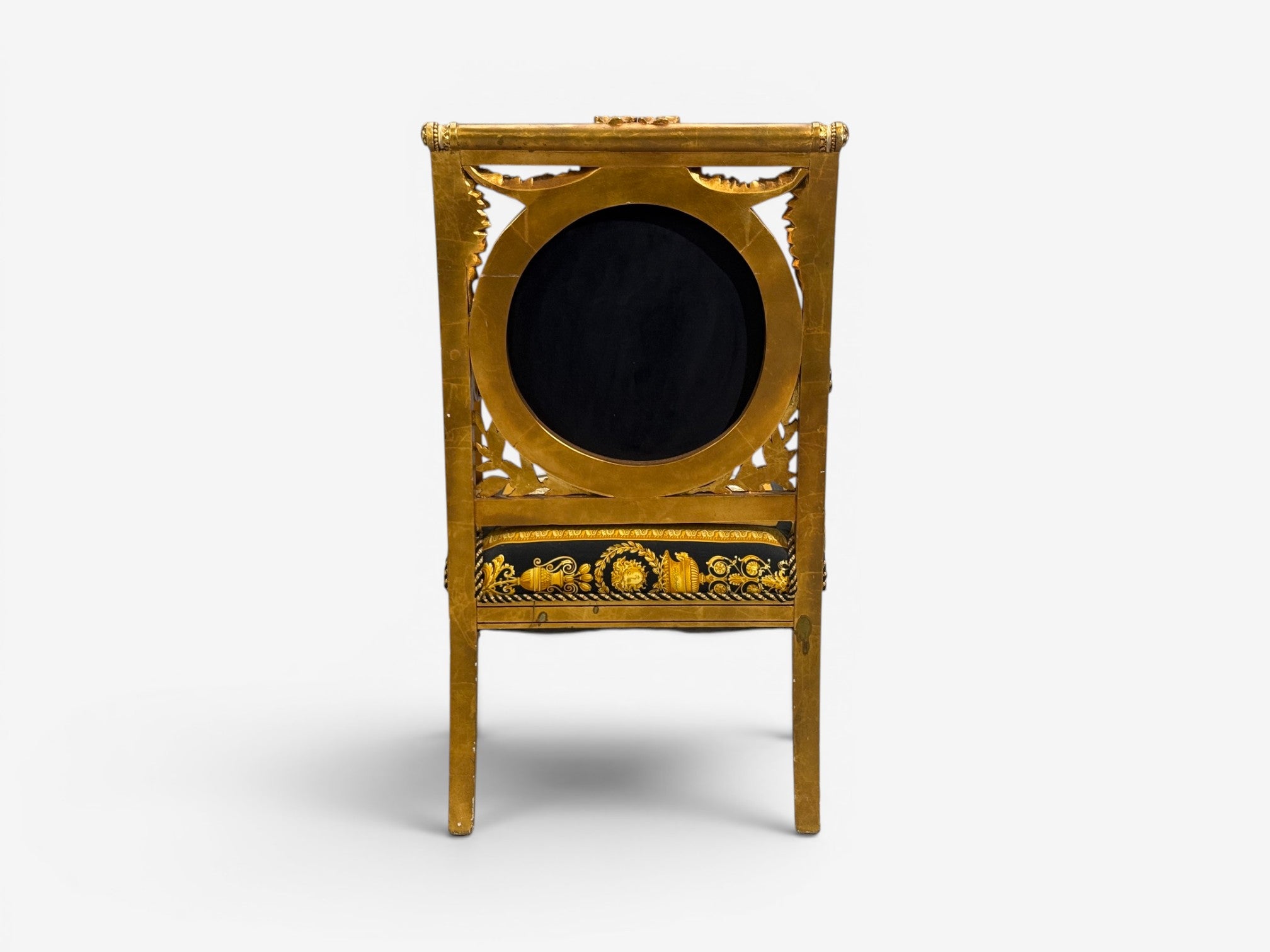 Louis XVI, French Arm Chair, Versace Fabric, Giltwood, France, 1960s