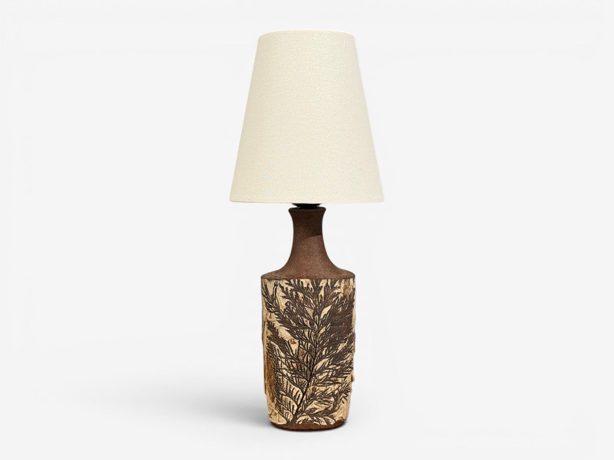 Bodil Marie Nielsen, Table Lamp, Brown Stoneware, Denmark, 1960s