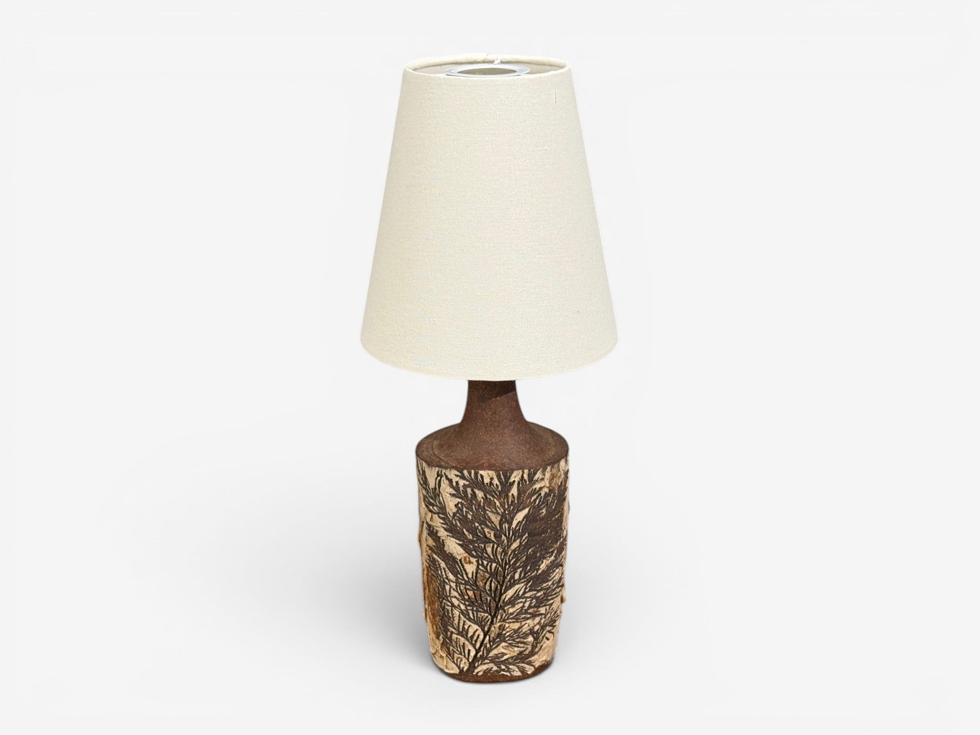 Bodil Marie Nielsen, Table Lamp, Brown Stoneware, Denmark, 1960s
