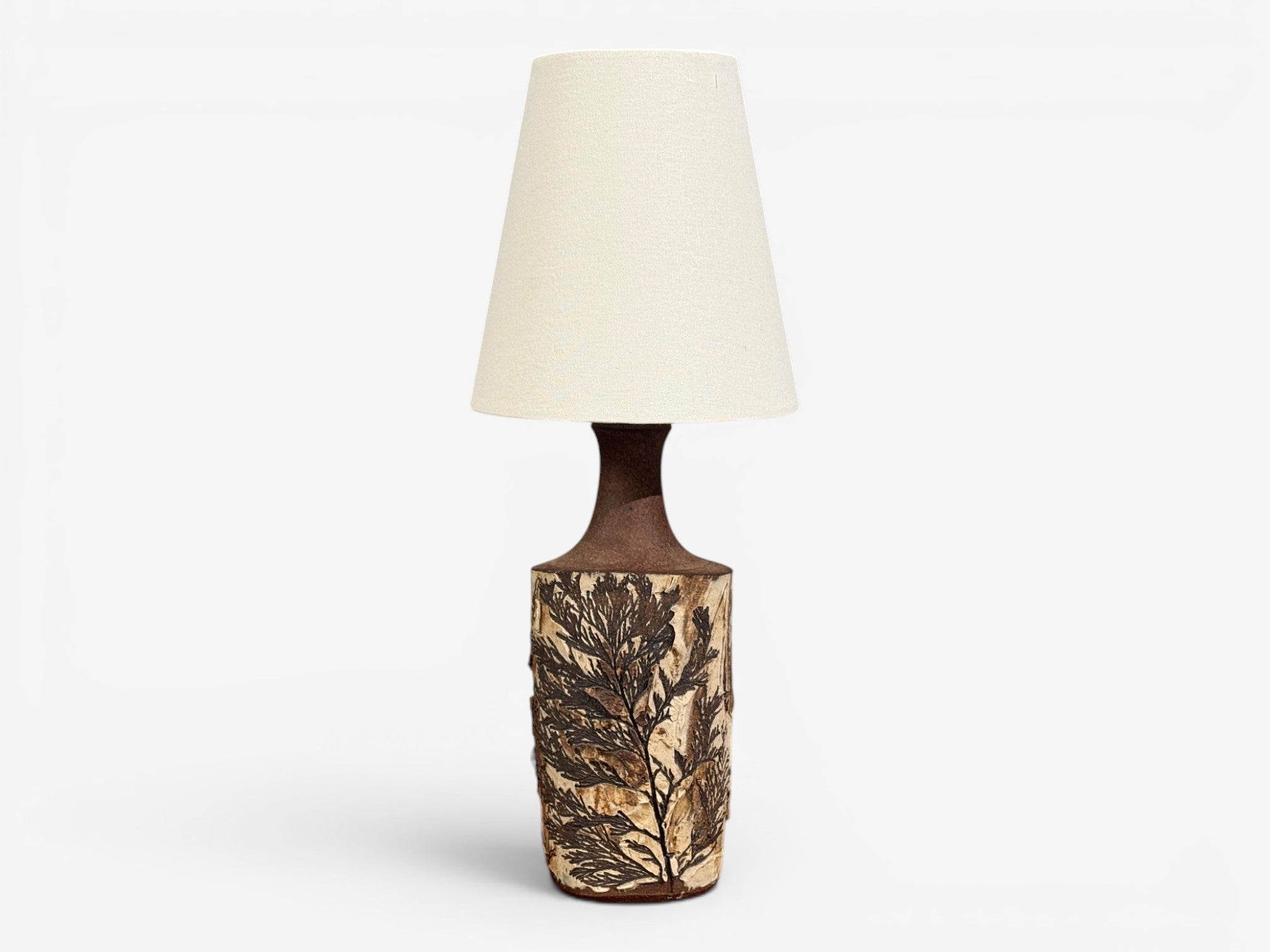 Bodil Marie Nielsen, Table Lamp, Brown Stoneware, Denmark, 1960s