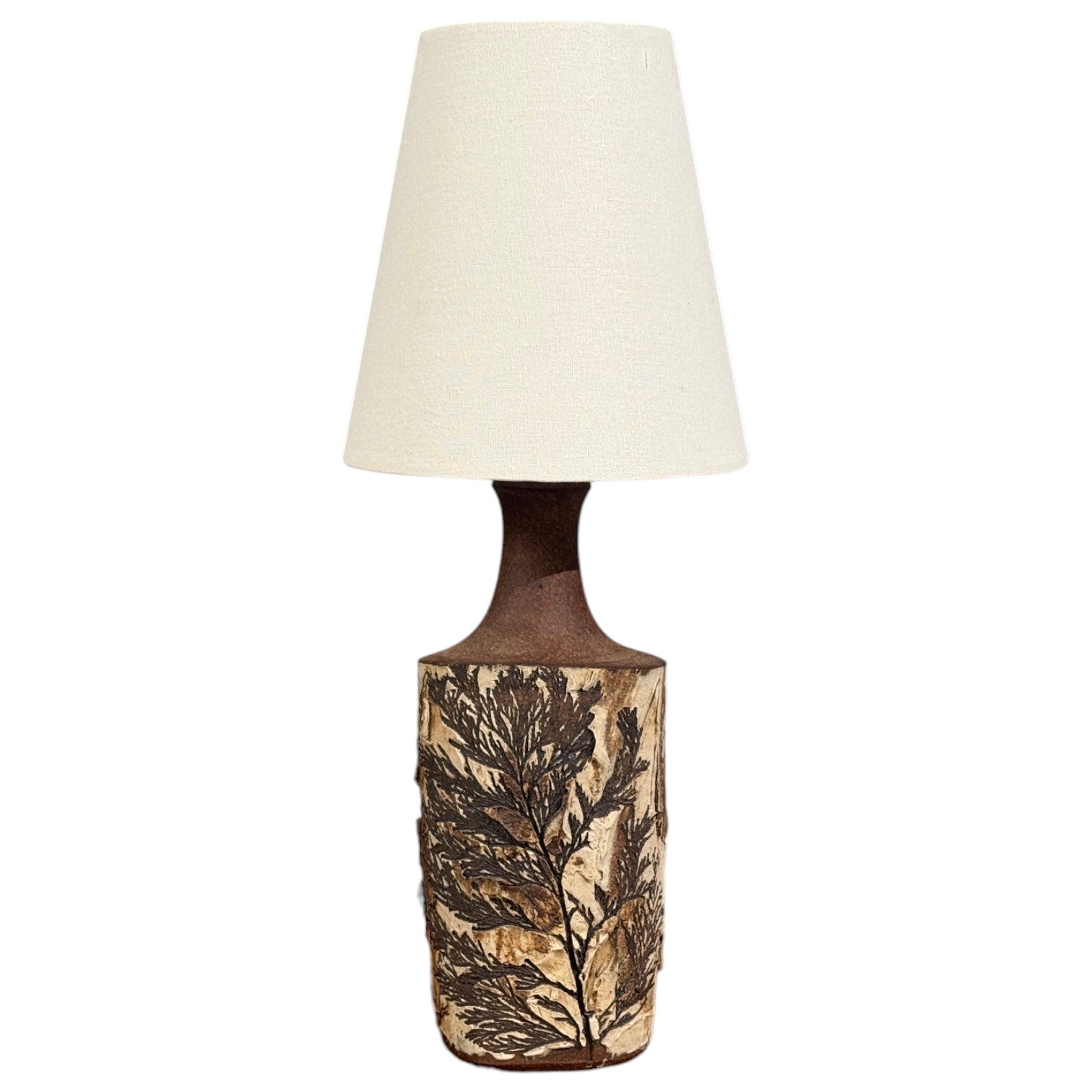 Bodil Marie Nielsen, Table Lamp, Brown Stoneware, Denmark, 1960s