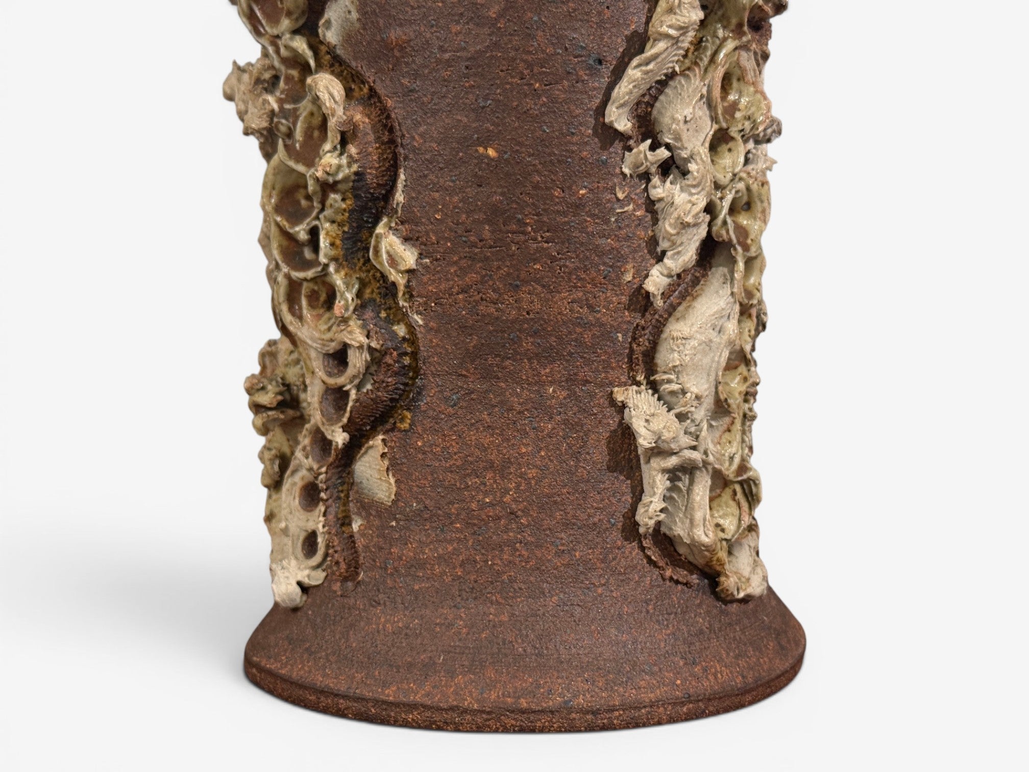 Bodil Marie Nielsen, Large Brutalist Table Lamp, Brown Stoneware, Denmark, 1960s