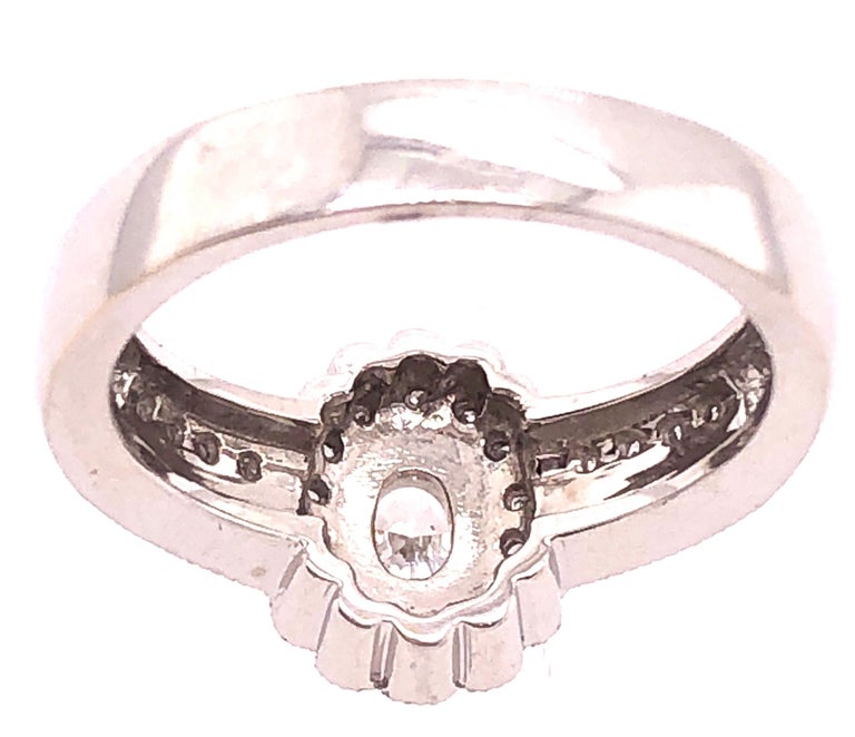 14 Karat White Gold Contemporary Ring with Diamonds Engagement 1.00 Total Diamond Weight