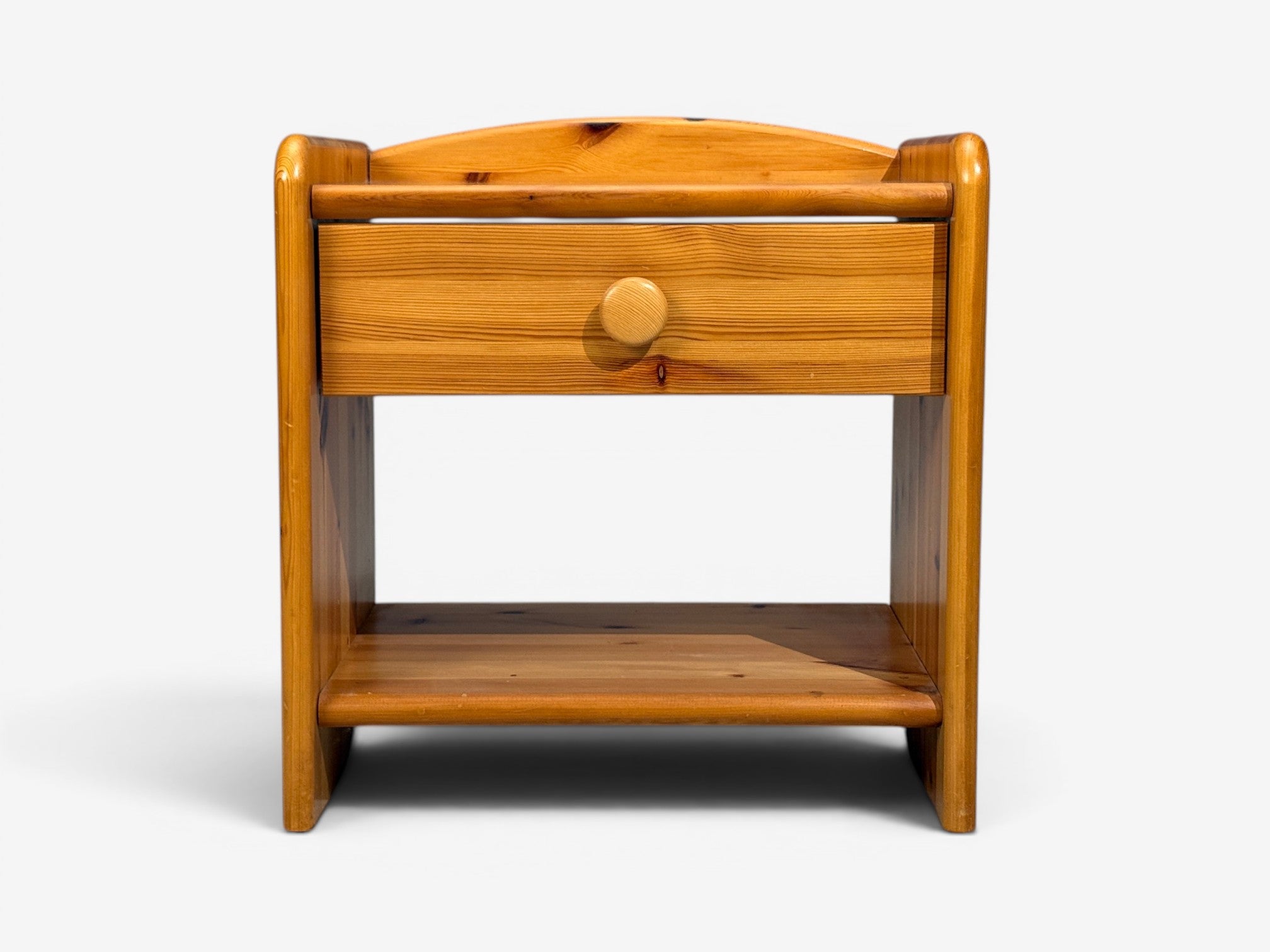 Swedish Modern, Bedside Tables, Knotty Pine, Sweden, 1960s