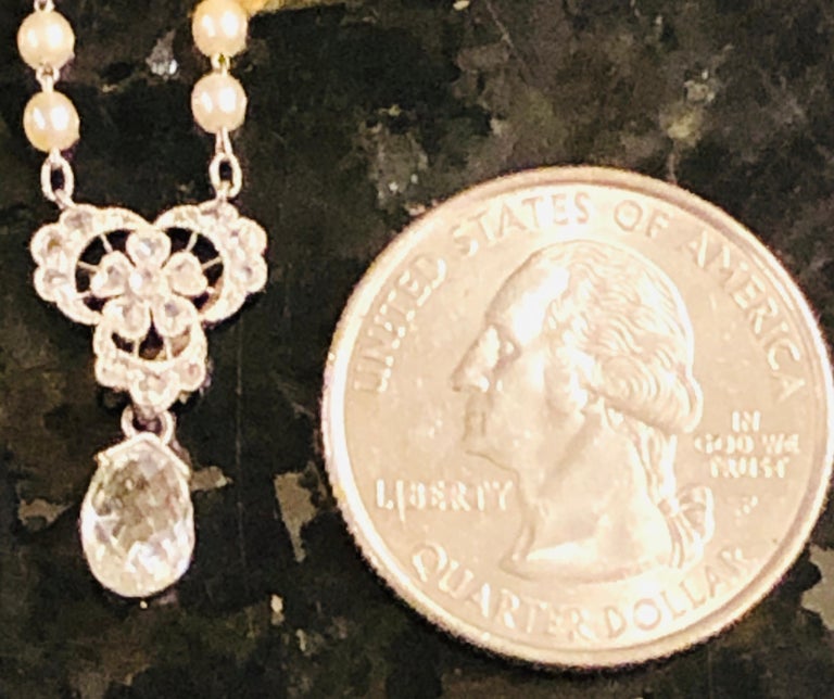 Briolette Diamond Tiffany & Co. Beaded Pearl Necklace With Diamonds