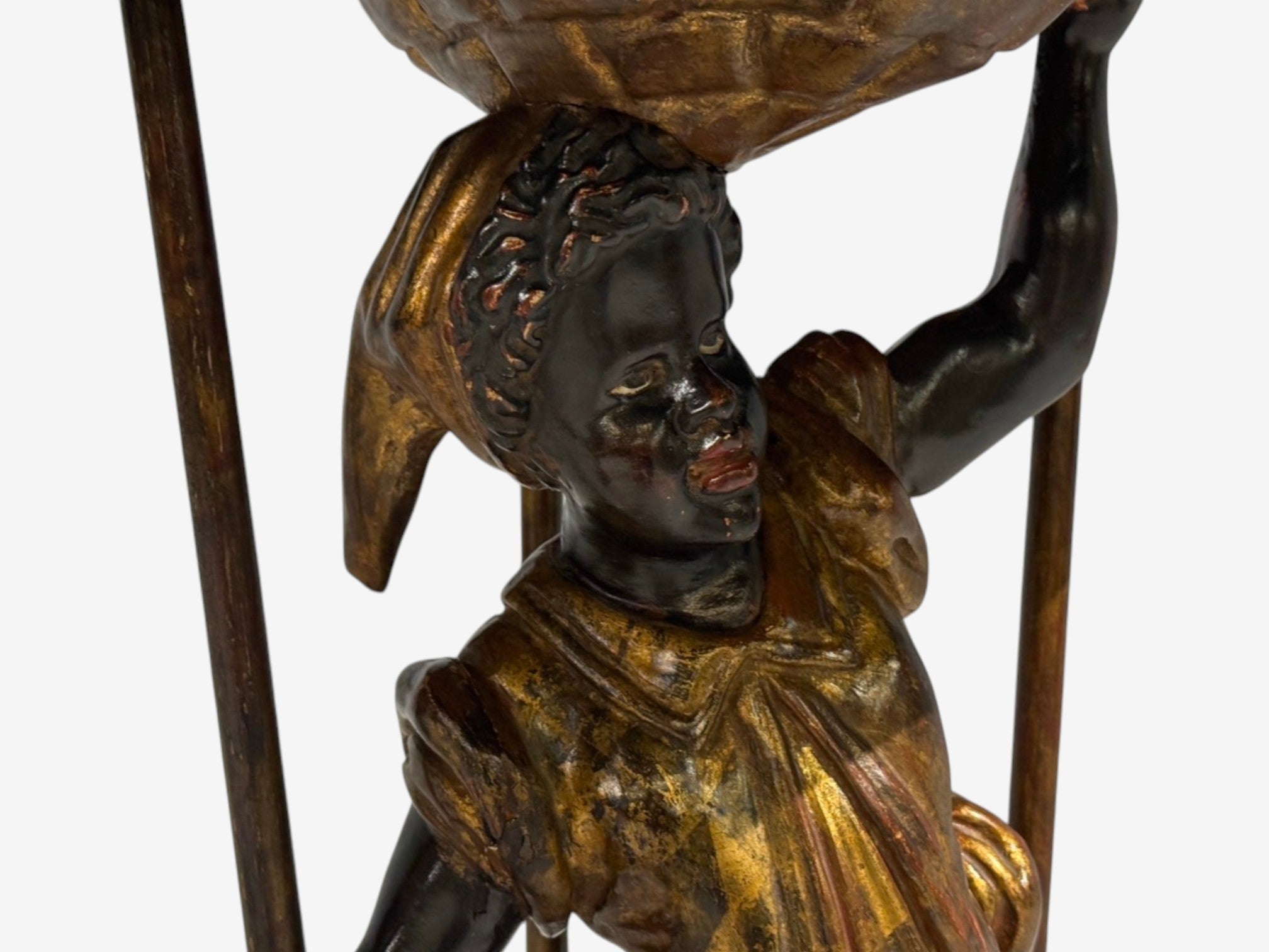 18th/19th c. Italian, Venetian Blackamoor Gueridons, Opposing Figures, Marble