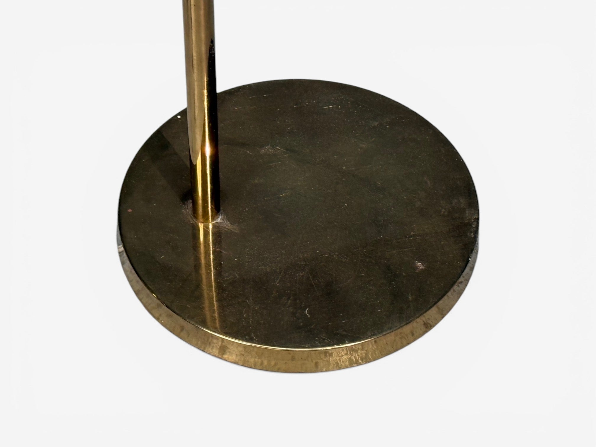 Bergboms, Swedish Modern, Floor Lamp, Brass, Cane, Sweden, 1960s