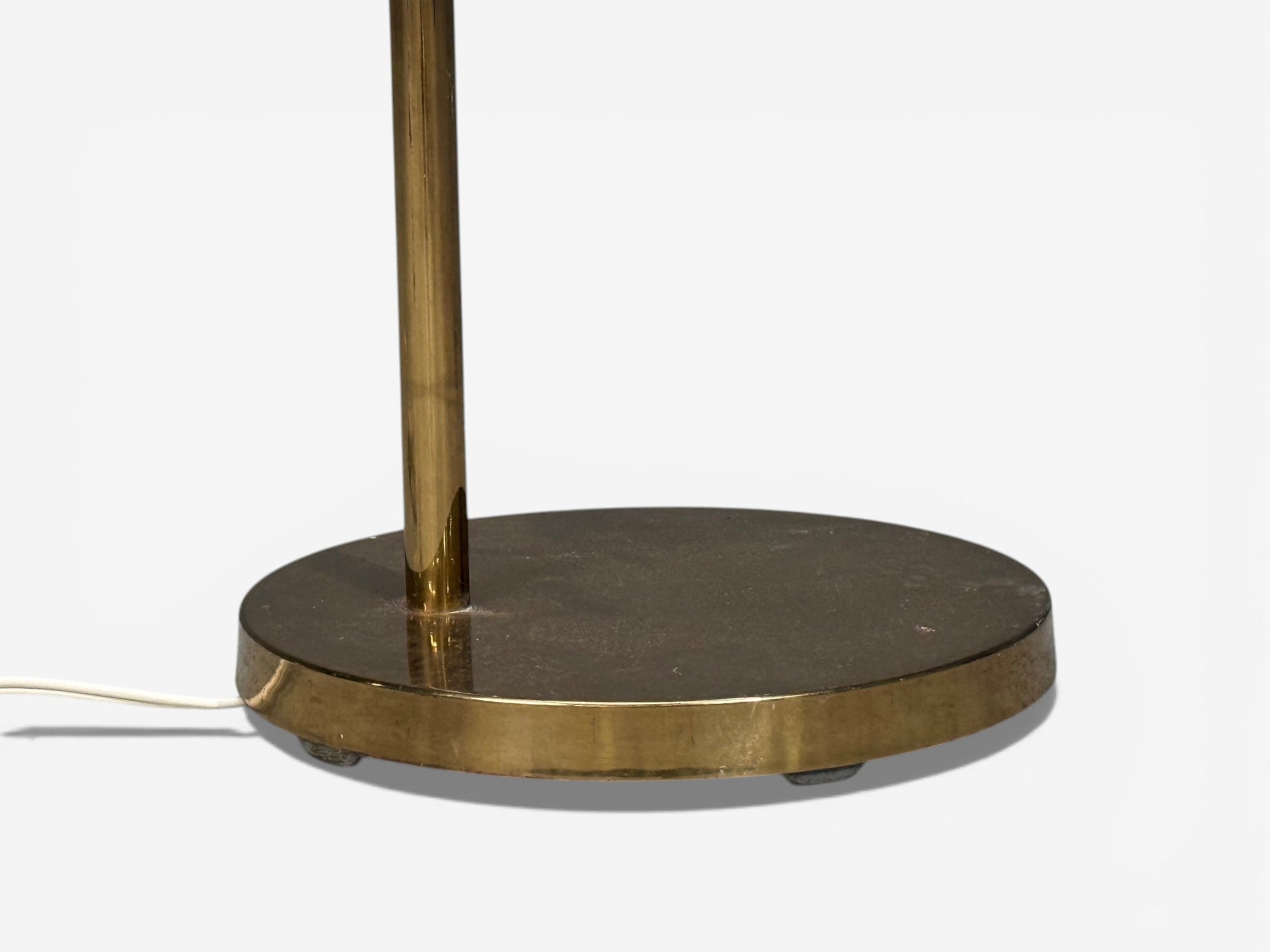 Bergboms, Swedish Modern, Floor Lamp, Brass, Cane, Sweden, 1960s