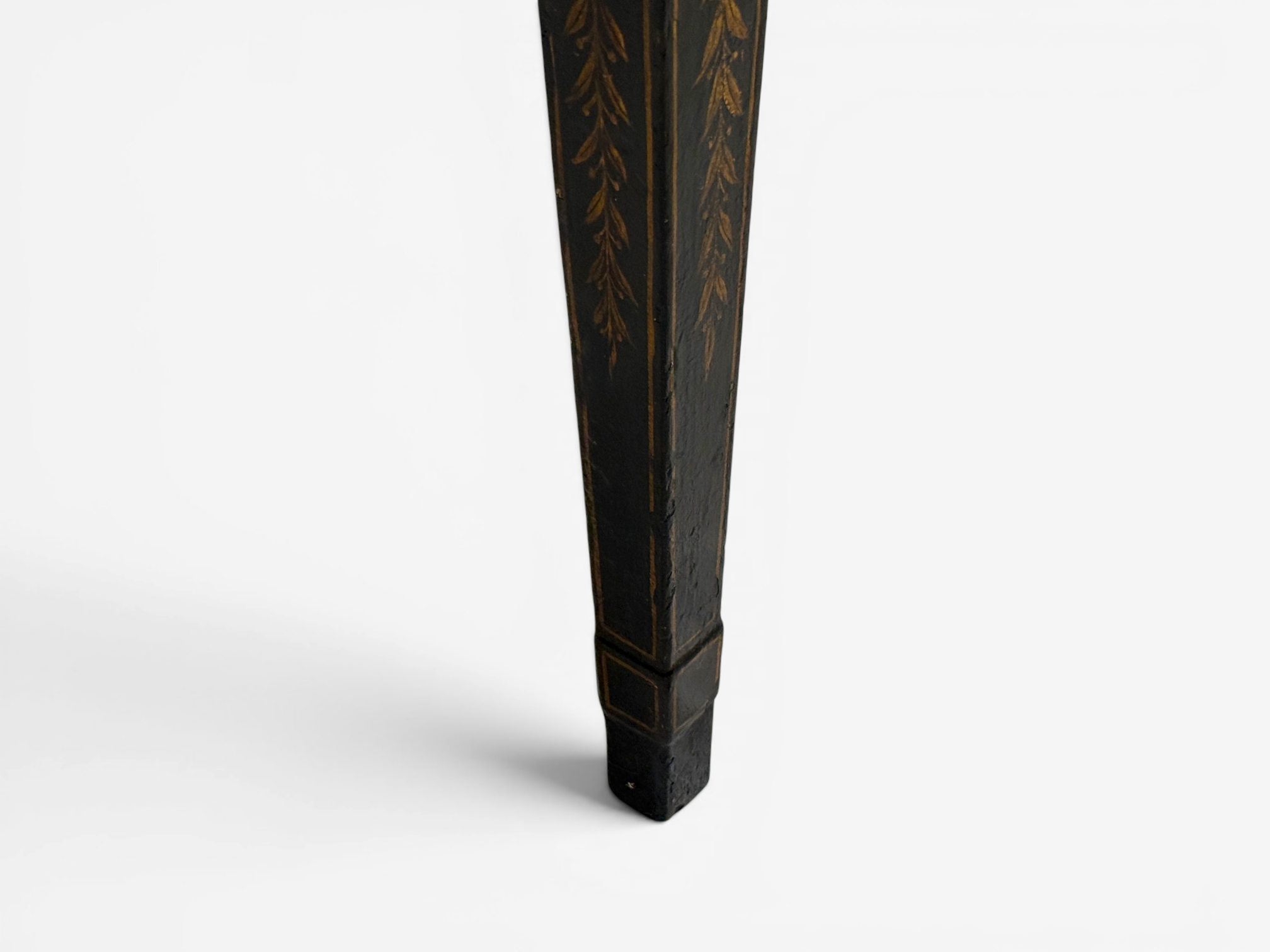 Neoclassical, Prince of Wales Armchairs, Ebonized Wood, Gilt, Silk, USA, 19th c.