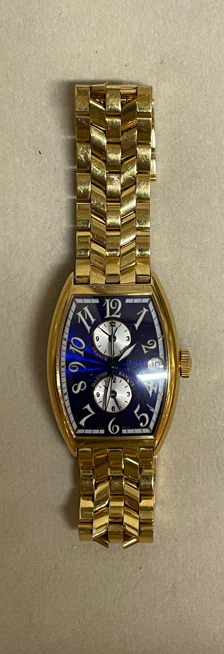 Franck Muller Master Banker 18K Gold Blue Dial Men’s Automatic Watch 5850 MB