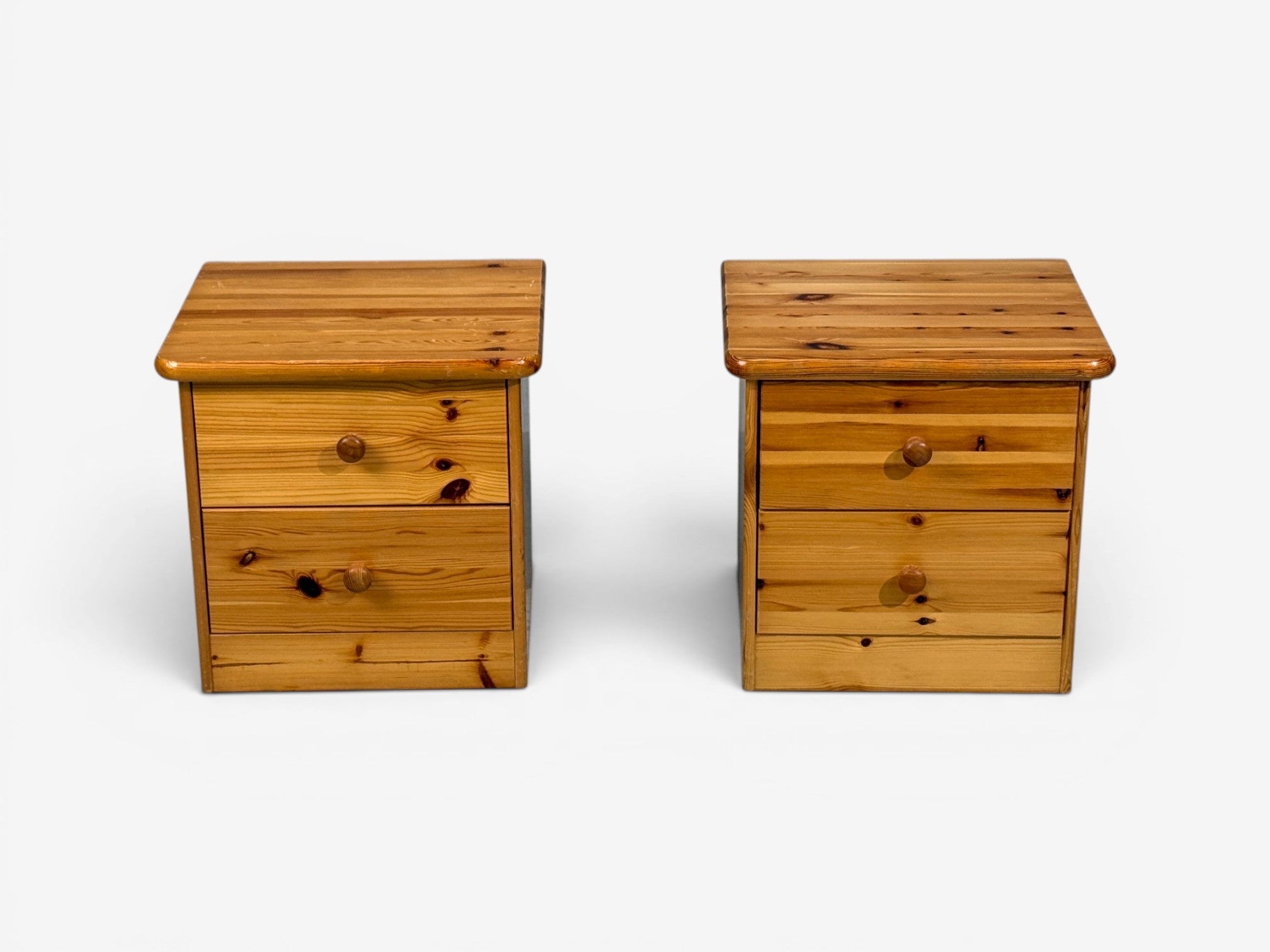 Swedish Modern, Nightstands, Pine, Sweden, 1970s