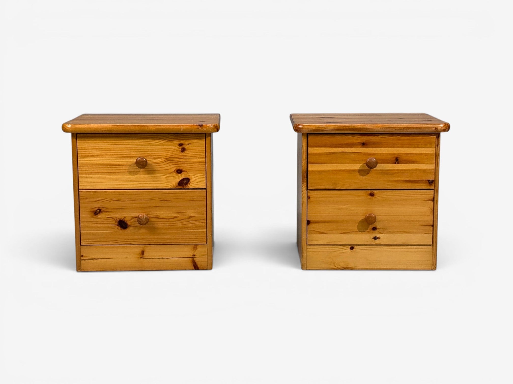 Swedish Modern, Nightstands, Pine, Sweden, 1970s