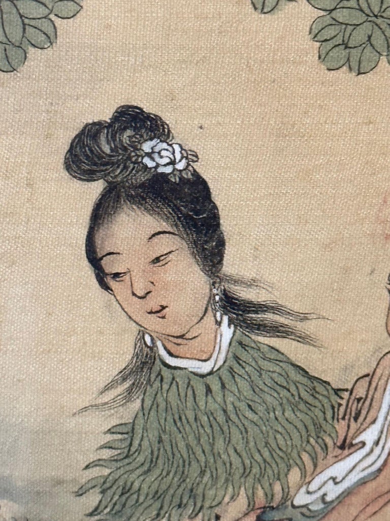Chinese Export, Hand-Painted Figural Scenes, Rosewood Frames, China, 19th c.