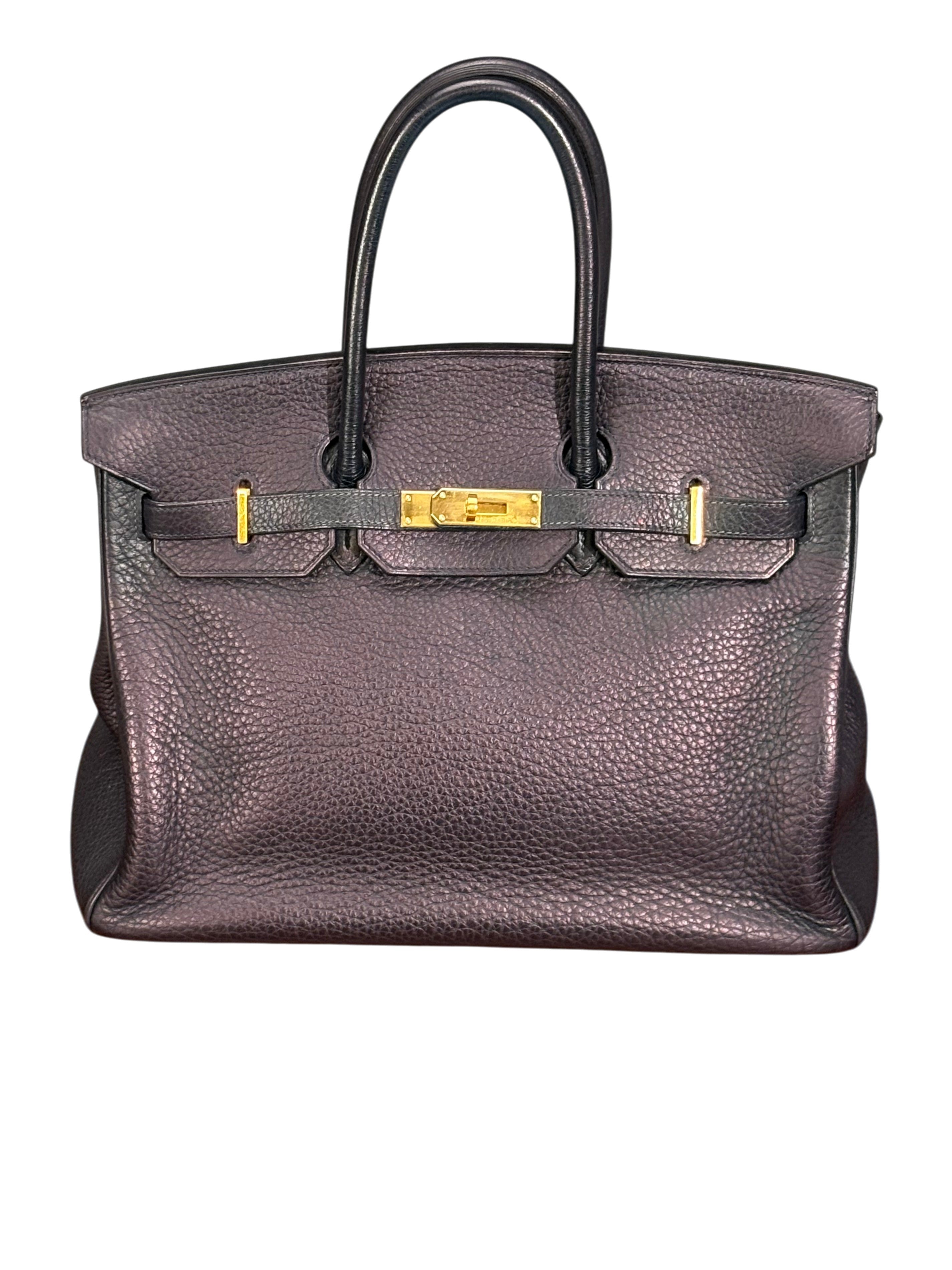 Hermès, Birkin Retourne 35, Taurillon Clemence Leather, Gold Hardware, France, 2003