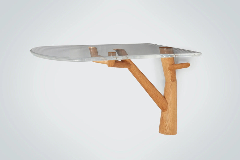 Mattia Bonetti, Contemporary, Rare Console or Table, Oak, Plexiglass, France, 2008