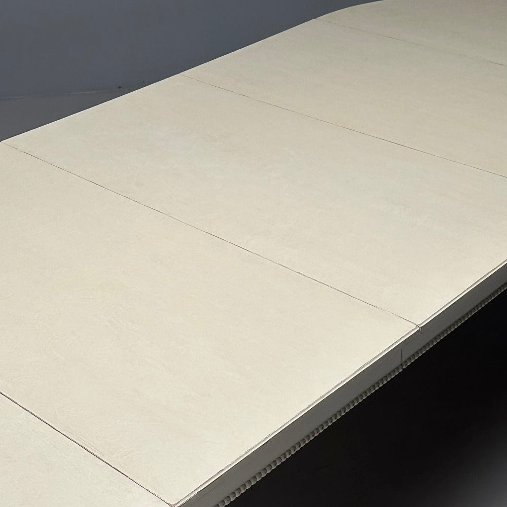 Gustavian, Swedish Dining Table, Gray Paint Distressed, Sweden, 1970s