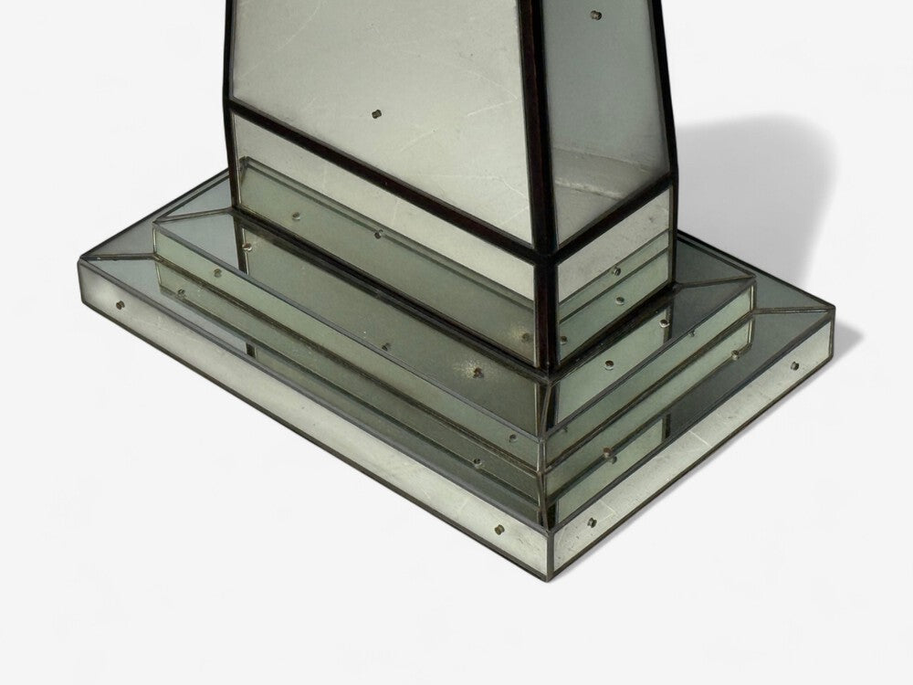 Mid-Century Modern Style, Painted Wood, Distressed Glass, Mirrored Nightstands