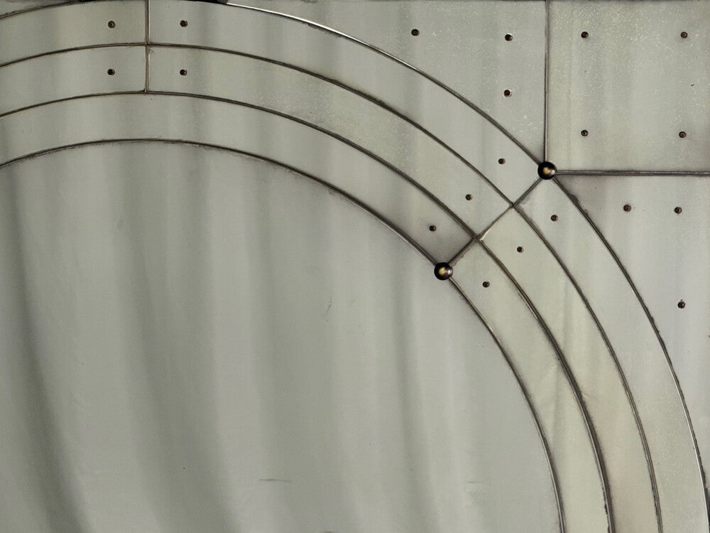 Art Deco Style, Antique Glass, Painted Wood, Square Venetian Wall Mirrors