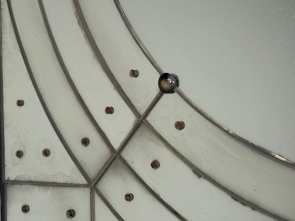 Art Deco Style, Antique Glass, Painted Wood, Square Venetian Wall Mirror