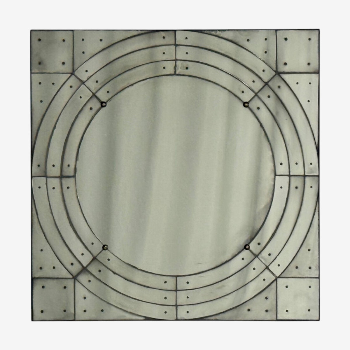 Art Deco Style, Antique Glass, Painted Wood, Square Venetian Wall Mirror