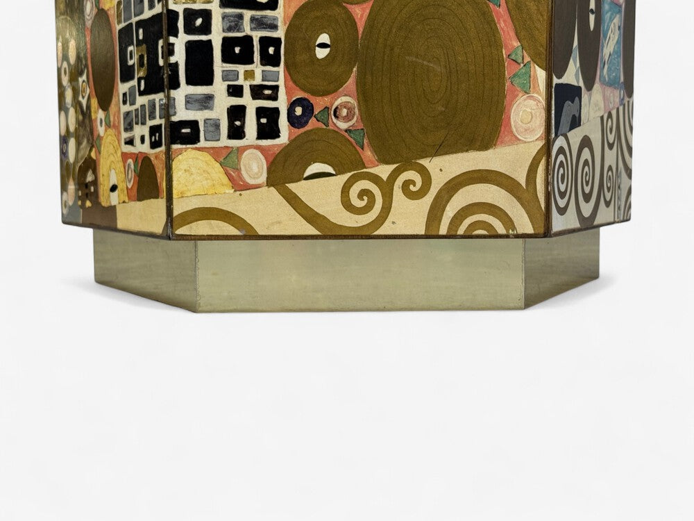 Austrian Mid-Century Modern, Gustav Klimt Style Wallpaper, Hinged Storage Box, 20th c.