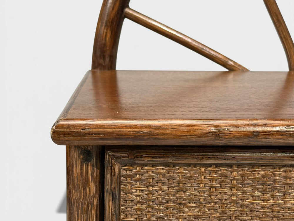 American Modern, Nightstands, Wood, Cane, USA, 1980s