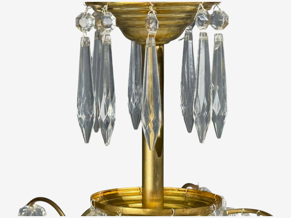 Russian Neoclassical Style, Monumental Chandeliers, Bronze, Crystal, 1960s