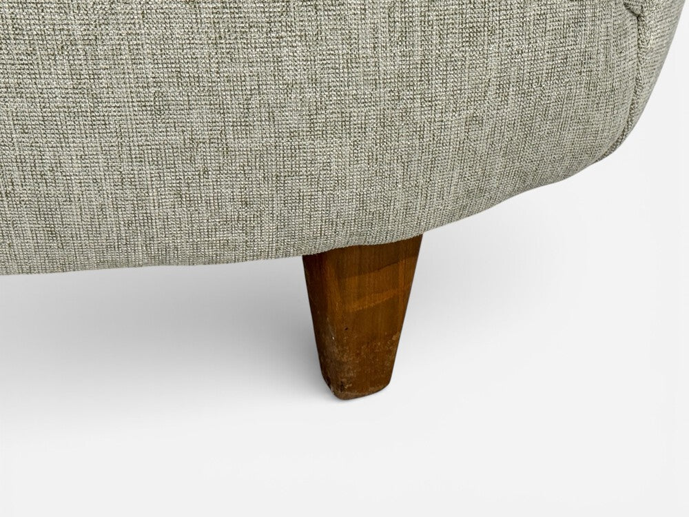 Danish Modern, Banana Sofa, Beechwood, Green Fabric, Denmark, 1940s