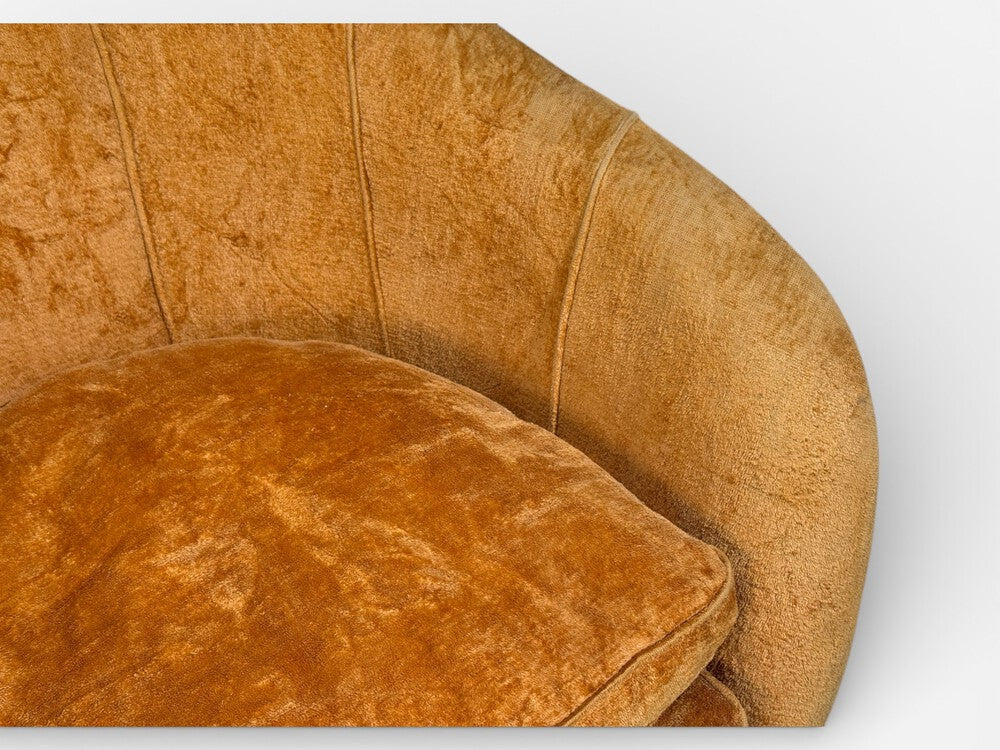 Federico Munari Style, Lounge Chairs, Fabric, Ebonized Wood, Italy, 1960s
