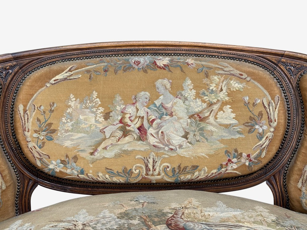 Louis XVI Style, Salon Suite, Tapestry, Walnut, France, 20th c.