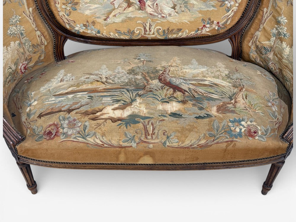 Louis XVI Style, Salon Suite, Tapestry, Walnut, France, 20th c.